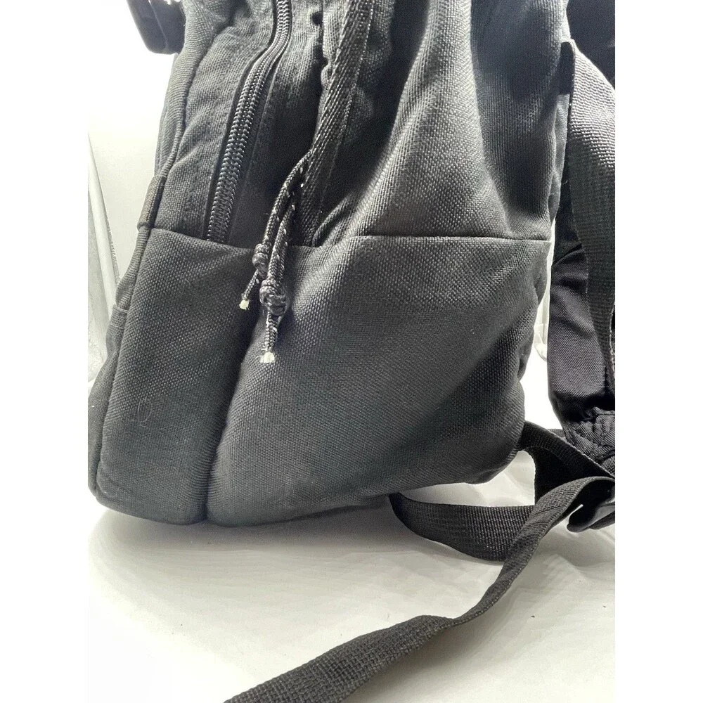 Vintage 90s LL Bean Campus Computer Backpack Black Canvas Heavy Duty School Bag